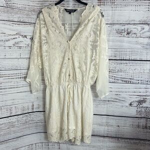 Single los angeles Romper Womens Sz S lace Sheer Bridal Romance ivory Feminine